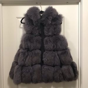 Long Grey Fur Coat